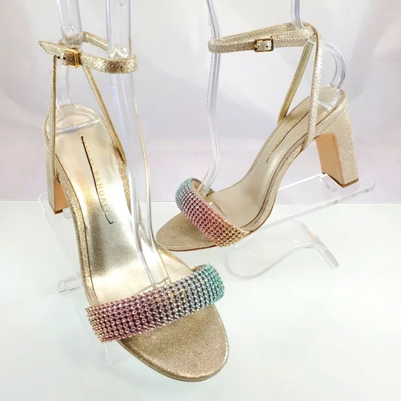 NWT$495 LOEFFLER RANDALL Shay Rhinestone Ankle Strap Sandals Heels Sz 5 - Picture 8 of 17